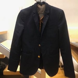 Crewcuts Boys' Ludlow Two-Button Blazer in Navy Wool - size 14 - Navy